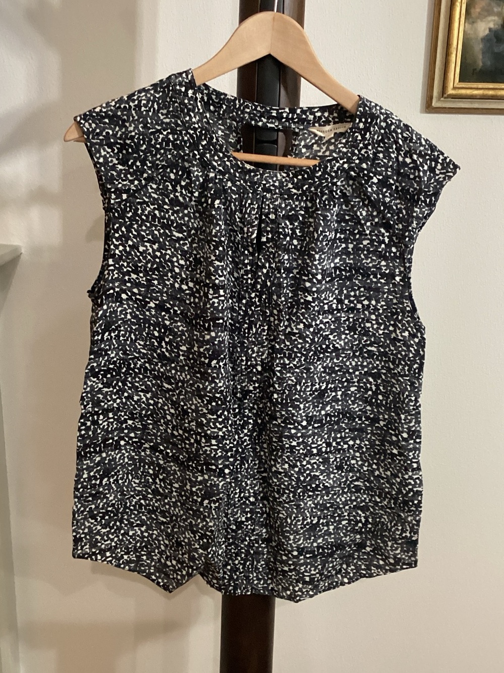 Rebecca Taylor White Noise Printed Sleeveless Blouse